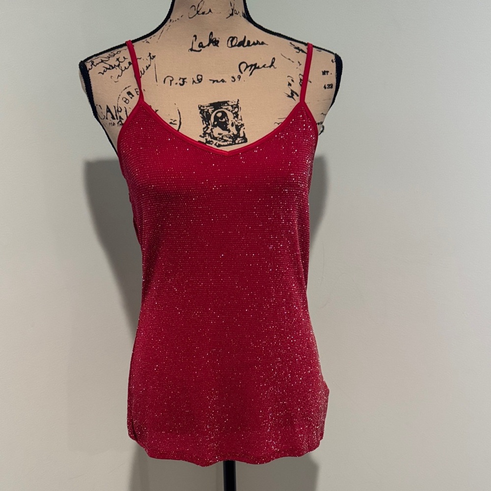 Express size medium Sparkle Red Sleeveless Cami Top